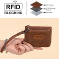 thumbnail image 7 of Wrangler Wallet for Women RFID-Blocking Floral Embossed Coin Purse Lightweight Wristlet Wallets, Brown, 7 of 7