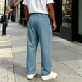 thumbnail image 5 of Baggy Sweatpants Men Casual Straight Leg Big and Tall Plus Size Pants Gym Workout Pants With Drawstring Fashion Clothing Sky Blue L, 5 of 6