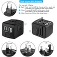 thumbnail image 5 of European Travel Plug Adapter Universal Travel Adapter - 3 USB + 1 Type C in One Travel Charger with UK/US/AUS/EU Plugs and Socket, International Power Adapter Wall Charger,Black, 5 of 7