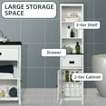 thumbnail image 4 of kleankin Tall Bathroom Storage Cabinet w/ Drawer Freestanding Linen Cabinet, 4 of 10