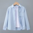 thumbnail image 5 of GiLiling Boys Denim Shirt Long Sleeve Button Shacket Western Shirts Regular Fit Cowboy Casual Lightweight Blouse (Blue, E), 5 of 5
