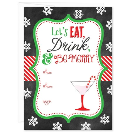 eat drink and be merry chalkboard christmas fill in party