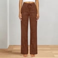 thumbnail image 5 of Women's Boho High Waist Wide Leg Linen Pants Lightweight Loose Summer Vacation Pants Coffee XL, 5 of 5