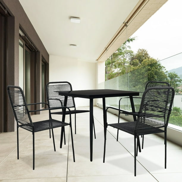 Patio Table and Chair Set, 5 Piece Heavy Duty Metal Patio Dining Set