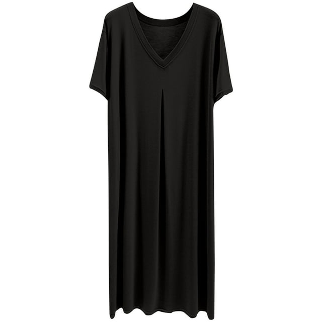 EGNMCR Robes d'Été Femmes Tendance 2024 Mode Robe à Manches Courtes à Col en V pour Femmes