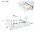 thumbnail image 6 of Jopath Twin Size Platform Bed Frame with Pull Out Trundle and Three Storage Drawers, Pine Wood Bed Frame with Headboard, Footboard,for Boys Girls White, 6 of 8