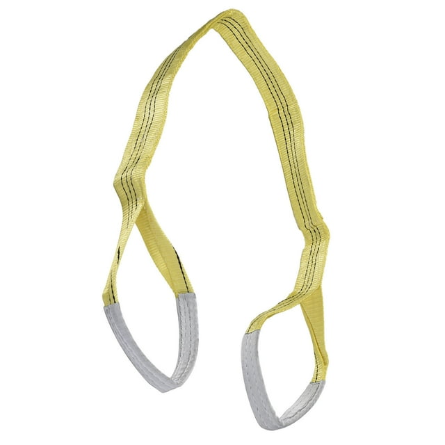 Écharpe de Levage Plate 3T PES Jaune - Largeur 75mm x Longueur 4m, Design Tissé Multi-Couches Robuste avec Facteur de Sécurité 6:1, Surface Lisse et Résistante à l'Usure pour un Levage Stable sur Navires, Machines, Ports
