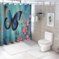 thumbnail image 7 of Fenyluxe Blue Butterfly Shower Curtain,Blue Flower Bathroom Shower Curtain Waterproof Polyester Floral Shower Curtains for Bathroom Decor 69x72, 7 of 7