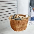 thumbnail image 1 of Cesta de lavandería tejida, contenedor organizador de almacenamiento, cesta de lavandería portátil cómoda y elegante para ropa sucia, para dormitorio, 1 of 8