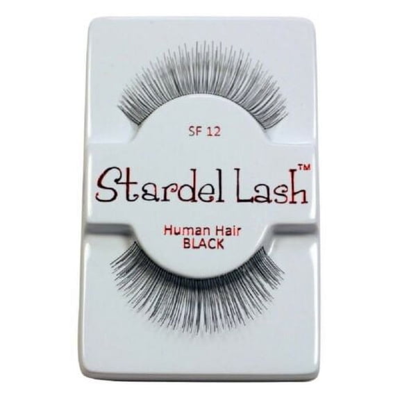 Stardel Lash 100% Human Hair Eyelashes Black - SF 12 (pack of 3)