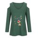 thumbnail image 4 of Camisas de Navidad Para Mujer Tops de Manga Larga Con Cuello en V Impreso Fuera Del Hombro Blusa Suelta Jersey Odeerbi ODB198256, 4 of 8