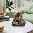 thumbnail image 5 of He is Risen Resurrection Scene Tabletop Decor with LED Light, Wooden Cross Easter Decor, 5 of 5