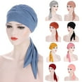 thumbnail image 2 of Women Turban Hat Solid Color High Elastic Sweat Absorption Breathable Lint Free Decorative Machine Washable Pre-Tied Head Scarves Women Headwear Turban for Male, 2 of 7