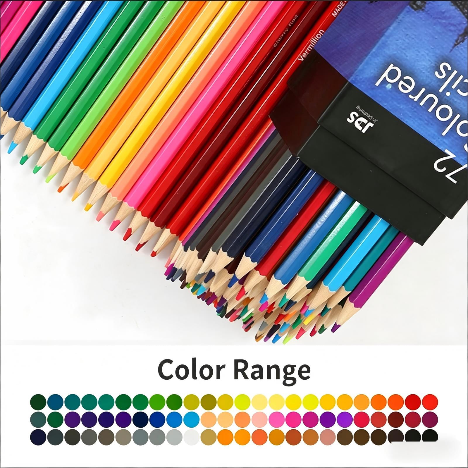 Yunkctuk Premium Colored Pencils,Set of 72 Colors,Artists Soft Core with Vibrant Color,Ideal for Layering Blending Shading,Color Pencils for Adults Beginners Coloring Book.