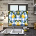 thumbnail image 4 of Yayeee Kitchen Curtains Tier Pair Light Filtering 27"x36" Rod Pocket Short Cafe Window Panel, Light Blue Plaid, 4 of 7