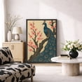 thumbnail image 2 of Framed Canvas Print Peacock Wall Art Japandi Decorative for Living Room Bedroom - 16"x24" BLACK, 2 of 8