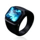 thumbnail image 4 of Anillo de acero de titanio con gemas simples y cuadradas para hombre, accesorio de moda, buen material, 4 of 6