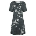 thumbnail image 4 of Women Dresses under $10! Cagogo Womens Summer Dresses Beach Casual Loose Boho Tshirt Vacation Dress Floral Short Sleeve Flowy Sundresses Graduation Party Dresses, 4 of 5