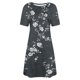 thumbnail image 5 of Vestido Corto para las Mujeres Cuello Redondo Manga Corta Impresa Suéter, Moda Casual Estilo Línea, 5 of 5