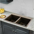 thumbnail image 3 of Dual Mount 33 in. x 22 in. 50/50 Bowl Quartz Kitchen Sink in Alpine White, 3 of 4
