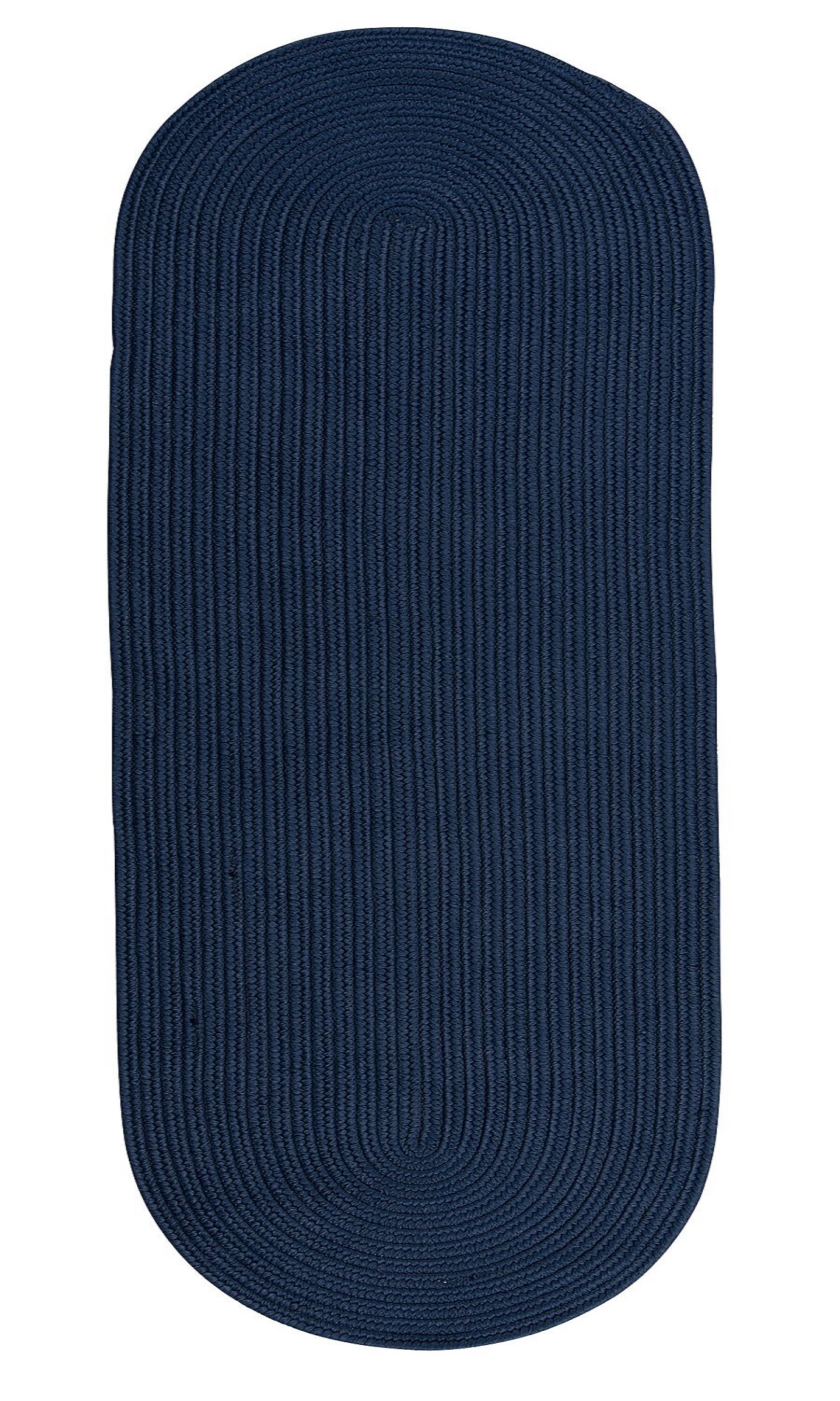 2.25' x 5' Navy Blue Reversible Oval Area Throw Rug