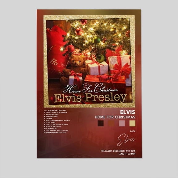 elvis Home for Christmas Poster, One Sheet Wall Size 24''x36''-Gategoo