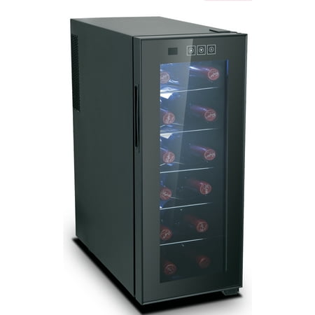 Large Wine Cooler - RCA, 12 Bottle Wine Cooler, Black RFRW1213