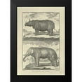 thumbnail image 2 of Diderot, Denis 18x24 Black Modern Framed Museum Art Print Titled - Elephant and Rhino, 2 of 5