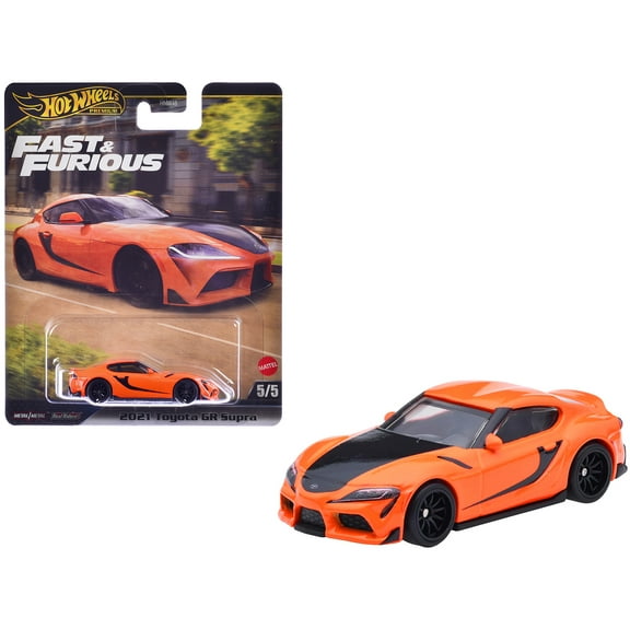 2021 Toyota GR Supra Orange and Black "F9" (2021) Movie "Fast & Furious" Series Diecast Model Car by Hot Wheels