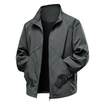 Fancifize Mens Lightweight Rain Jacket Long Sleeve Lapel Waterproof Windbreaker Jacket Casual Loose Fall Fashion Hiking Travel Coat Outwear