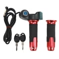 thumbnail image 2 of Twist Throttle Grip, Real Time Electric Bicycle Throttle Handle Green Digital Display Universal With Key For 12V To 99V Electric Vehicles Red Handle Cover, 2 of 8