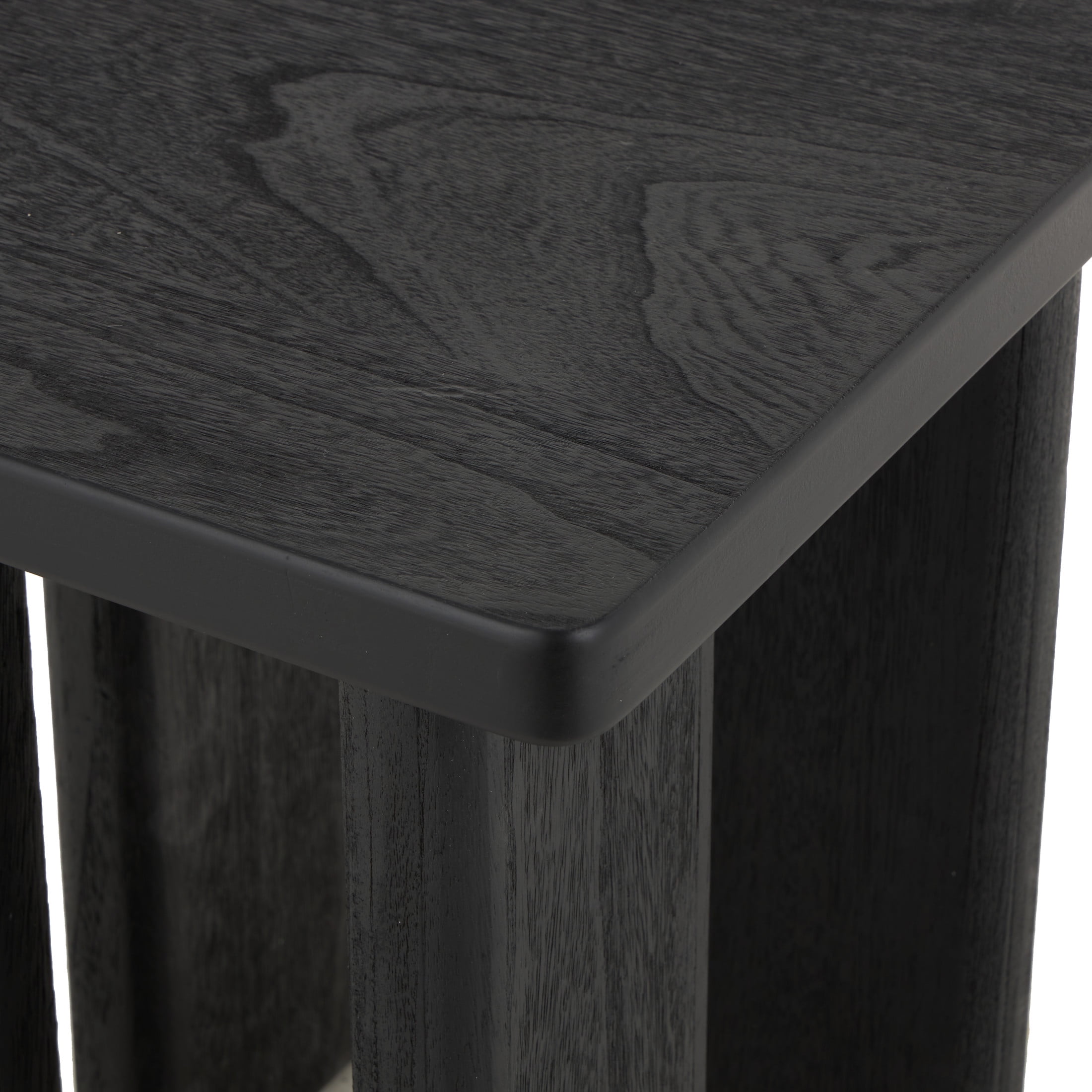 DecMode 16" x 20" Black Wood Handmade Accent Table with Square Tabletop, 1-Piece