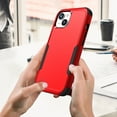 thumbnail image 5 of for iPhone 13 Mini Case, Defender Case Compatible with iPhone 13 Mini Case, Hybrid Heavy Duty Military Grade Full-Body Drop Shockproof Dustproof 3-Layers Rugged Protective Phone Cover, 
Red/Black, 5 of 6