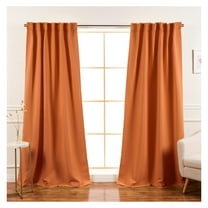Premium Blackout Curtain 2 Panels - Solid Thermal Insulated Window Treatment Blackout Drapes for Bedroom - Back Tab & Rod Pocket (Orange, 52" W x 63" L) 52"W x 63"L (Pack of 2)