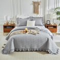 thumbnail image 3 of Juego de Edredón con Volantes UOZZI BEDDING Queen 244x244 cm Gris 3 Piezas, 3 of 9