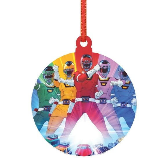 Power Rangers Acrylic Ornament Decorative Christmas Hanging Pendant For Home Decor, Christmas Tree, Party Round Shape