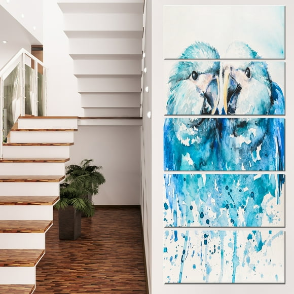 Spix s Macaw Watercolor - Abstract Canvas Art Print