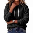 thumbnail image 3 of Women's Pullover Hoodie Cozy Streetwear Sweatshirt with Drawstring Hood Kangaroo Pocket Relaxed Fit Hoodies, XL, 3 of 5