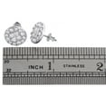 thumbnail image 4 of 14K White Gold Princess Diamond Soleil Cluster Stud 11mm Circle Earrings 1.50 CT, 4 of 5