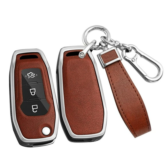 3-Button Car Key Bag Fit for Ford Flip Folding Key Remote Key Fob Cover for EcoSport Escort Explorer F-150 F-250 F-350 F-450 F-550 Super Duty Mondeo Ranger Titanium Car Accessories