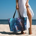 thumbnail image 4 of Yiaed Crystal Pattern White Horse Print Large Capacity Beach Travel Bag - Waterproof Zipper Vacation Tote for Sandproof Storage, and Camping, 4 of 5