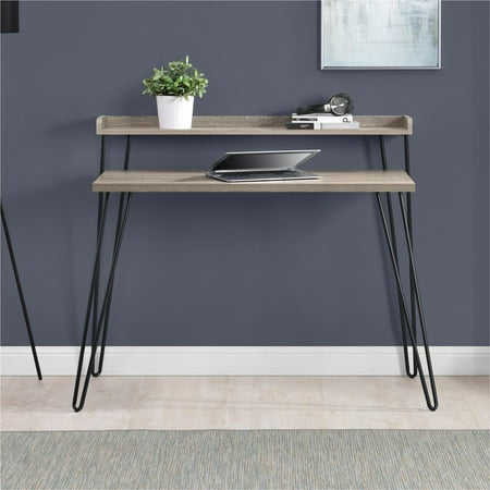 UPC 029986988102 product image for Mainstays Griffin Retro Computer Desk with Riser  Distressed Gray Oak | upcitemdb.com
