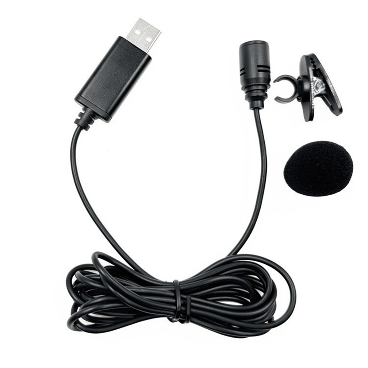 Nuevo micrófono de solapa USB con cable, omnidireccional, de clip, manos libres, plug and play para computadora PC laptop 2M 2