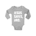 thumbnail image 1 of Awkward Styles Jesus Saves Bro Baby Bodysuit Long Sleeve Top for Newborn Baby Christian Clothes for Baby Boys Christian Bodysuits for Baby Girls Jesus Clothing for Baby Kids Jesus Saves Bro One Piece, 1 of 4
