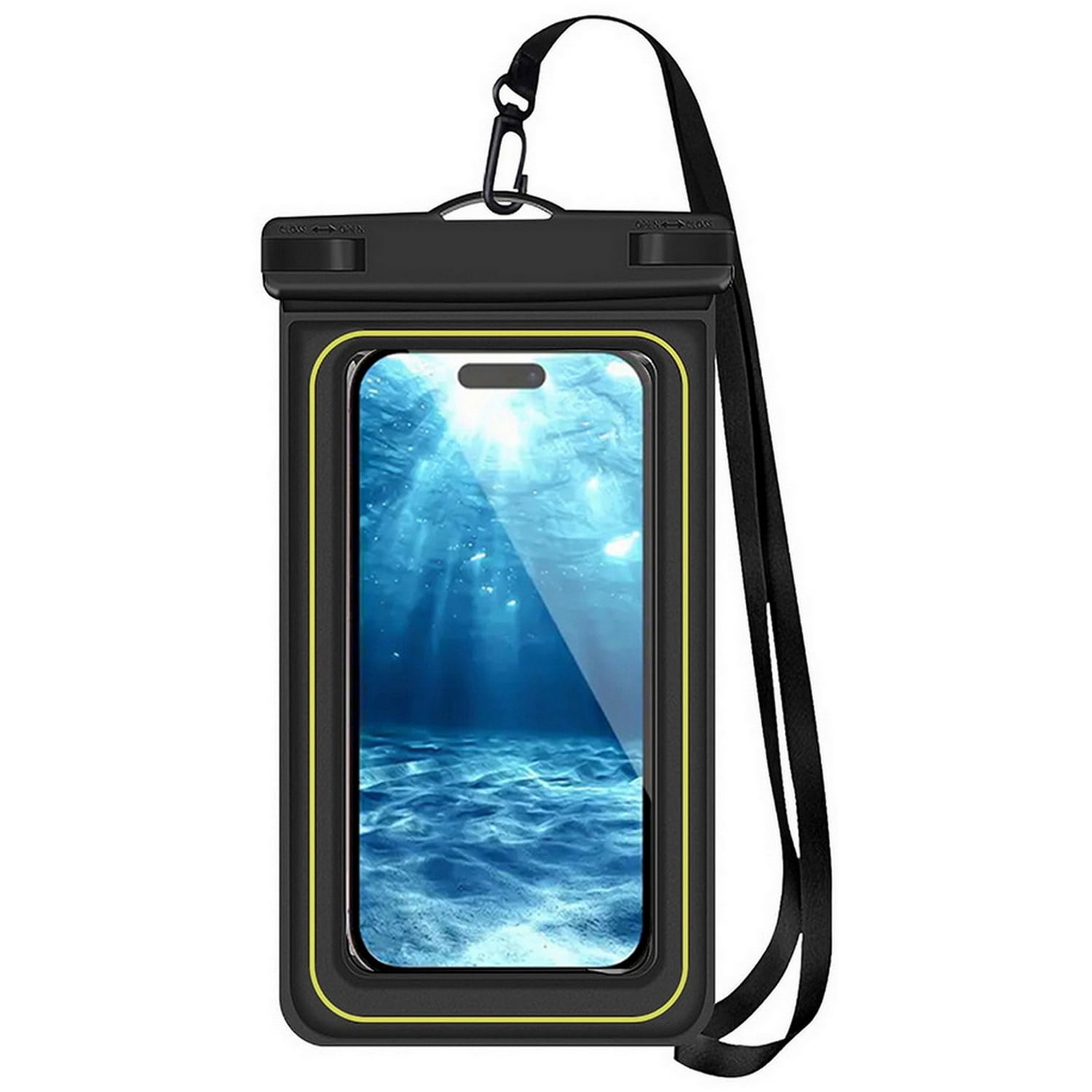 Floating Waterproof Phone Pouch, IP68 Waterproof Dry Bag with Lanyard for Up to 7.5" Phones, Kayak / Beach / Cruise / Swim Travel Essentials