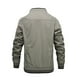 thumbnail image 1 of Chaqueta de moto de bolsillo a prueba de viento cálida informal con cremallera y cuello alto de color sólido para hombre Pompotops  oipoqjl11497, 1 of 7