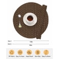thumbnail image 6 of 15 Inch Round Placemats Set of 6, Dark Brown Rattan Non Slip Heat Insulation PP Table Mats, Vintage Abstract Wicker Texture Washable Place Mats for Kitchen Dining Party Table Decor, 6 of 7