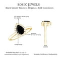 thumbnail image 5 of Rosec Jewels Real Black Spinel Teardrop Engagement Ring with Halo - 5X7 mm - Black Spinel Diamond Ring - AAA Quality, 10K Yellow Gold, US 10.50, 5 of 8