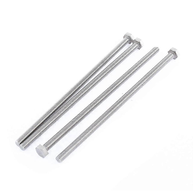 M6 X 150mm Fully Threaded Stainless Steel Hex Head Screw Bolt 4 Pcs
