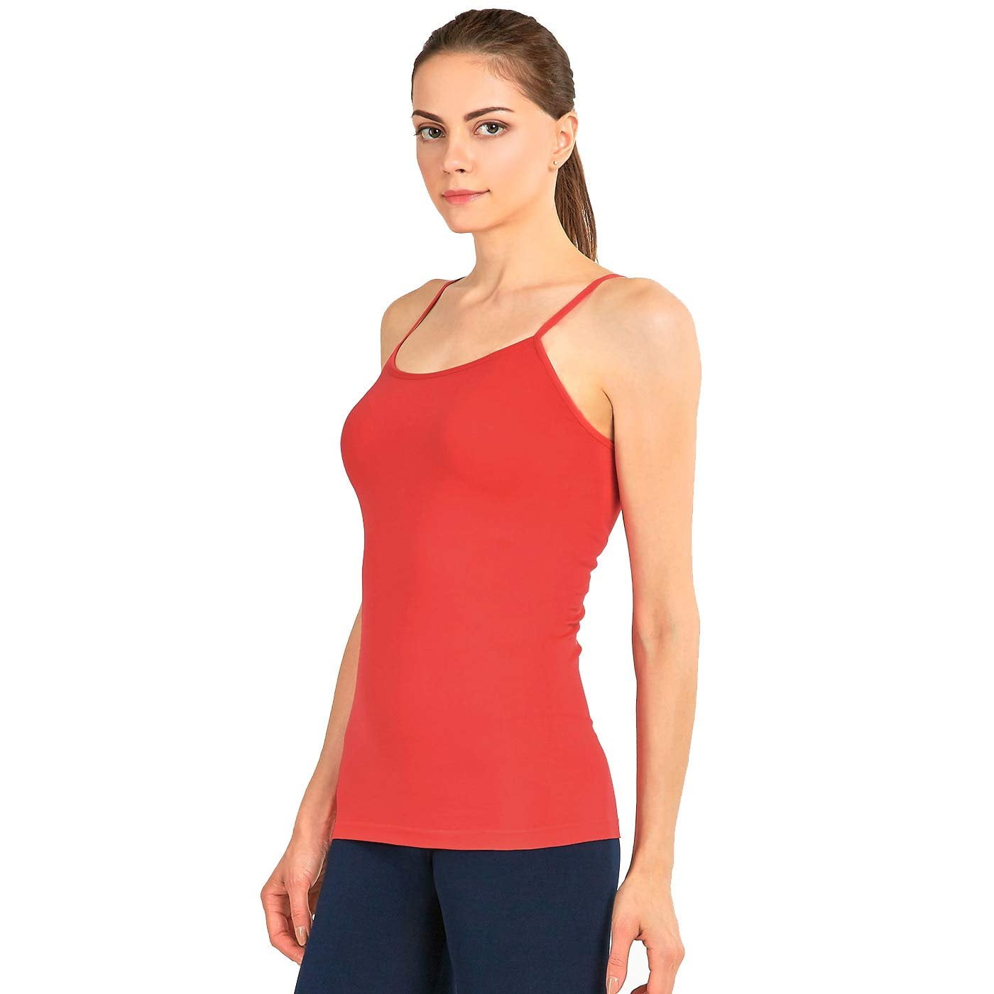 DailyWear Womens Seamless Nylon Camisole Tank Top (Plus Size, Red ...